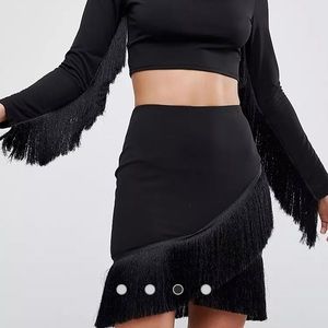 Flounce London Fringe Crop Top & Skirt Set